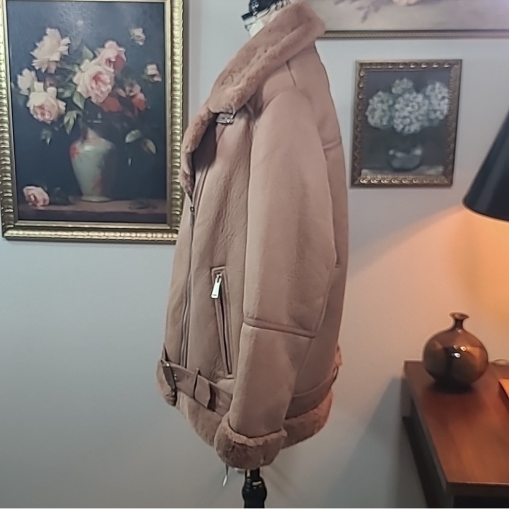 BCBGeneration Blush Shearling Coat - Picture 4 of 10